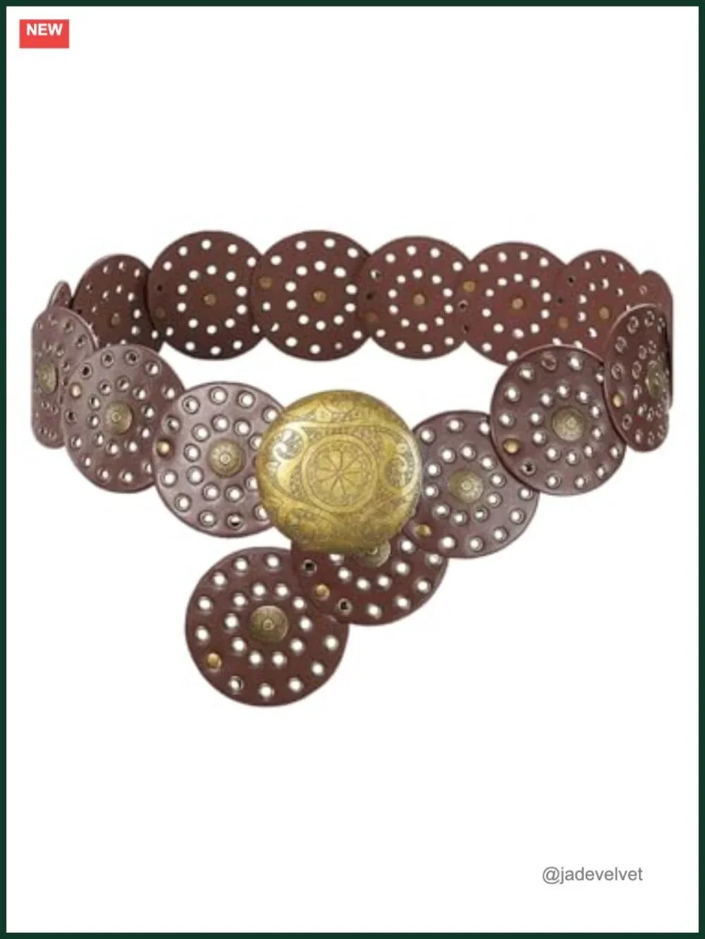 Wide PU Leather Belt Vintage Boho Concho Western Waist Belt